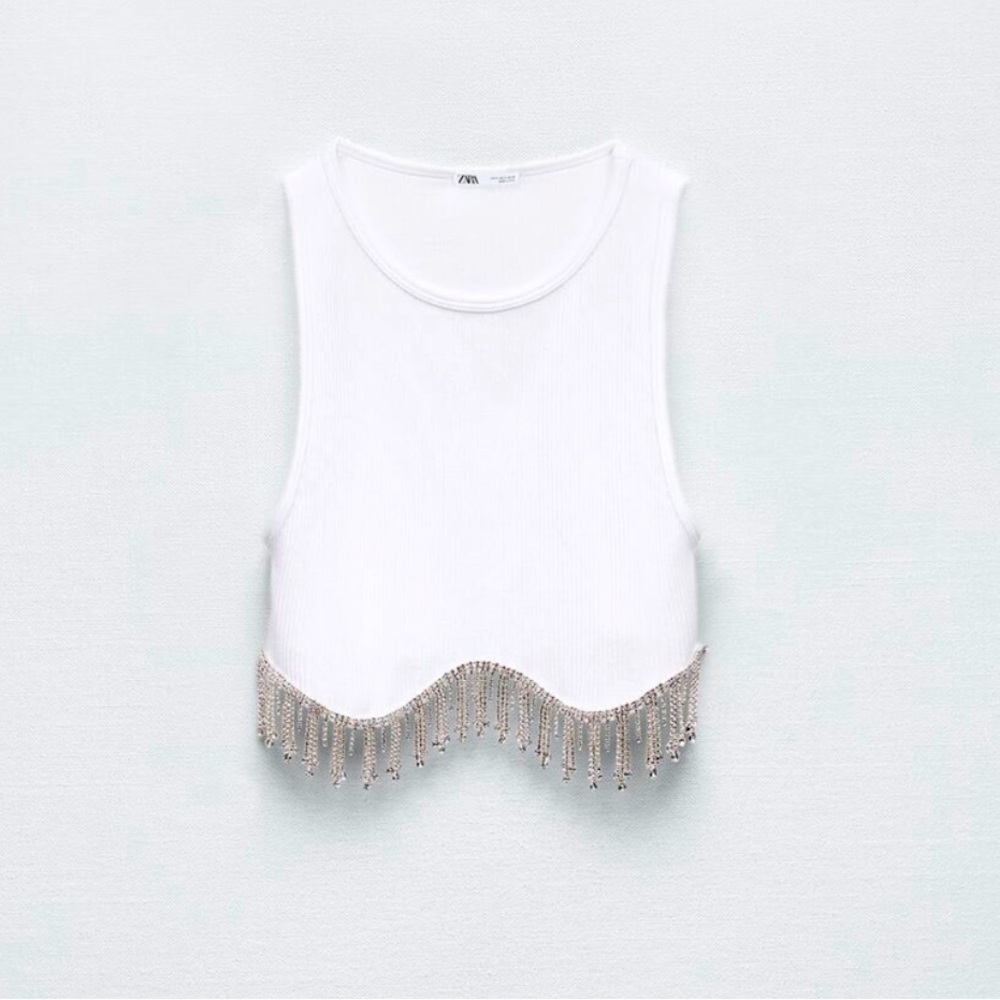 Zara cropped top with rhinestones 💎